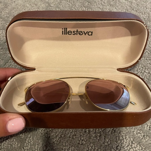 Illesteva rose gold reflective sunglasses